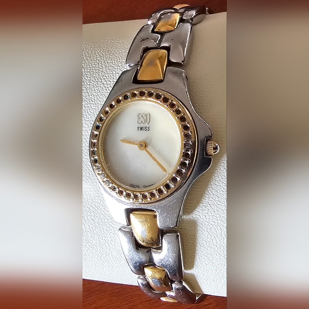 ESQ Swiss Rhinestone Women's Watch 100506S GoldSilver Tone Works